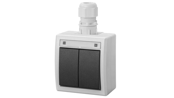 AQUANT 2K łącznik natynkowy świecznikowy IP65 szary 5002-65