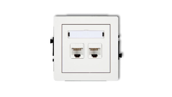 DECO Gniazda komputerowe podwójne 2xRJ45, kat. 5e, 8-stykowy biały DGK-2