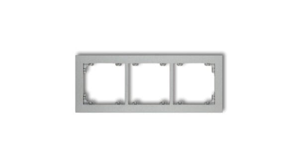DECO Ramka potrójna srebrny metalik 7DR-3