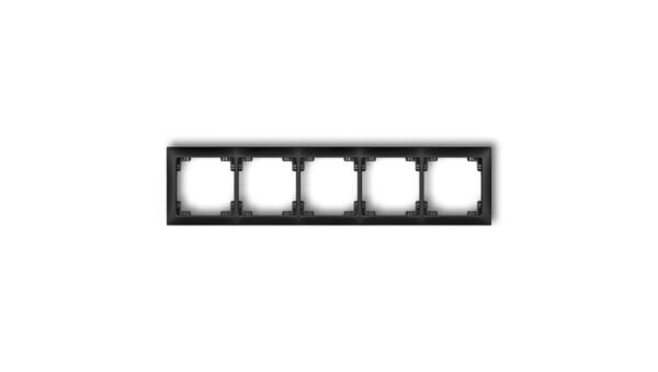 DECO Ramka uniwersalna pięciokrotna z tworzywa DECO Soft czarny mat 12DRSO-5