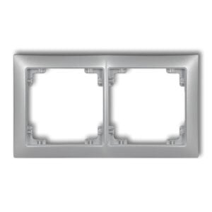 DECO Ramka uniwersalna podwójna z tworzywa DECO Soft srebrny metalik 7DRSO-2