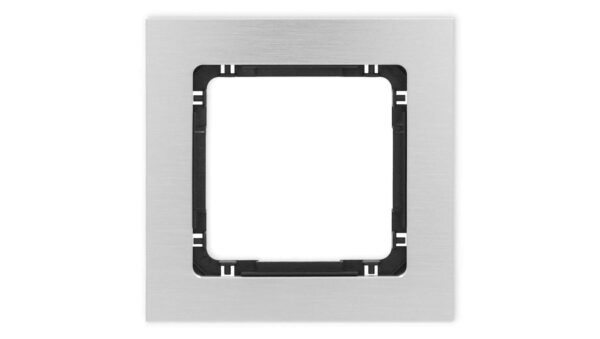 DECO Ramka uniwersalna pojedyncza - aluminium szczotkowane (ramka: srebrna spód: czarny) 7-12-DRA-1