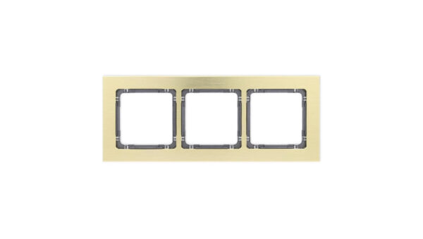 DECO Ramka uniwersalna potrójna - aluminium szczotkowane (ramka: kolor mosiężny spód: grafitowy) 8-11-DRA-3