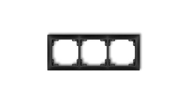 DECO Ramka uniwersalna potrójna z tworzywa DECO Soft czarny mat 12DRSO-3