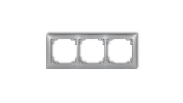 DECO Ramka uniwersalna potrójna z tworzywa DECO Soft srebrny metalik 7DRSO-3