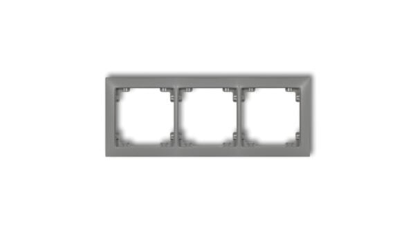 DECO Ramka uniwersalna potrójna z tworzywa DECO Soft szary mat 27DRSO-3