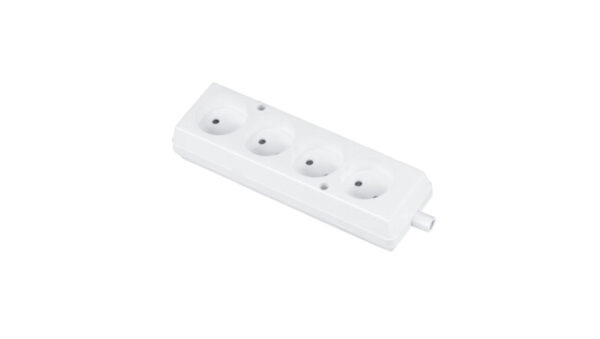 Gniazdo przenośne czterokrotne 16A 2P 250V białe GN-460