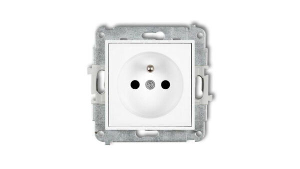 ICON Mechanizm gniazda pojedynczego z uziemieniem 2P+Z (przesłony torów prądowych) biały IGP-1zp