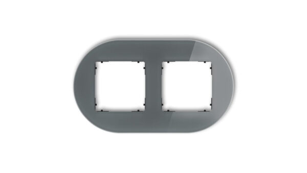 ICON Ramka uniwersalna podwójna okrągła - efekt szkła (ramka: grafitowa spód: czarny) 28-12-IRSO-2