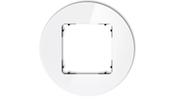 ICON Ramka uniwersalna pojedyncza okrągła - efekt szkła (ramka: biała spód: czarny) 0-12-IRSO-1