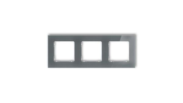 ICON Ramka uniwersalna potrójna kwadratowa - efekt szkła (ramka: grafitowa spód: biały) 28-0-IRSK-3