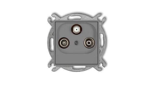 MINI Gniazdo antenowe RTV-SAT końcowe 1,5dB szary mat 27MGS