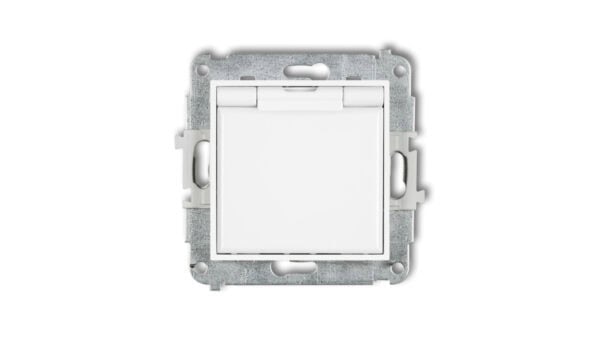 MINI Gniazdo bryzgoszczelne z/u IP44 z przesłonami klapka biała białe MGPB-1zp