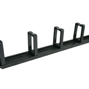 Organizator kabli 1U 19 z przepustem szczotkowym, 5 plastikowych uchwytów, czarny PK048