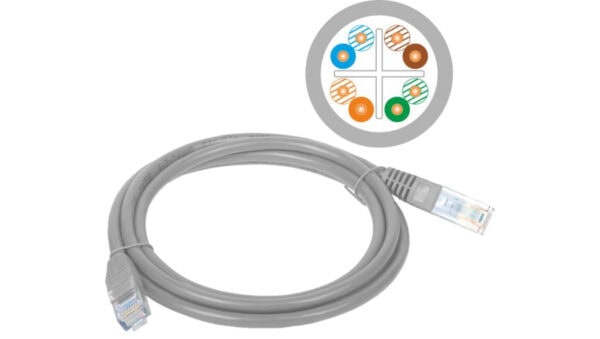Patch-cord U/UTP kat.6 PVC 3.0m szary KKU6SZA3