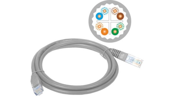 Patch-cord U/UTP kat.6A LSOH 1.0m szary KKU6ASZA1.0