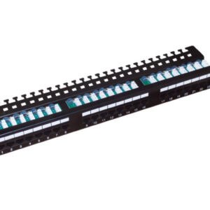 Patch panel UTP kat.5e 24 porty LSA z półką 1U/19 PK013