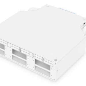 Przełącznica światłowodowa na szynę DIN, 6x SC duplex z tacką na spawy, szary DN-96890
