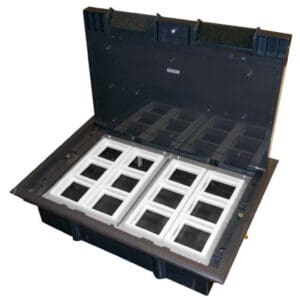Puszka podłogowa (floorbox) 12M (45x45) regulowana głębokość, do podłogi technicznej (wylewka opcjonalnie) PP003