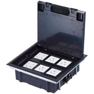 Puszka podłogowa (floorbox) 6M (45x45) regulowana głębokość, do podłogi technicznej (wylewka opcjonalnie) PP005