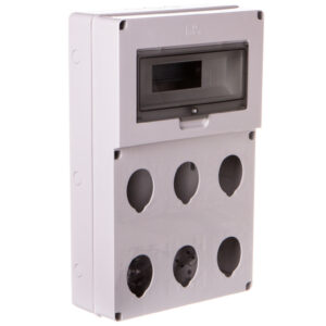 Rozdzielnia budowlana pusta 12 mod.6 gniazd 16/32A szara EC69015