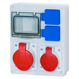 Rozdzielnica budowlana SYCYLIA 1x5P 16A 1x5P 32A 2x2P+Z 4 moduły ITALINE ITA00116 ELIT50526