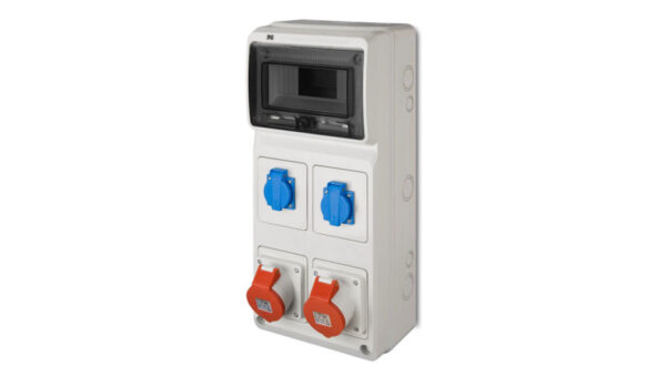 Rozdzielnica budowlana RS-8 8-mod. 2x2P+Z, 2x16A/5P, IP44 bez zabezpieczeń 6241-00