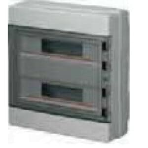 Rozdzielnica modułowa 2x18 n/t bezhalogenowa drzwi transp.IP65 szyna N+PE szara 1000V AC 1500V DC PV UV 400x400x140, EC62036E