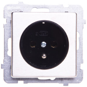 SONATA Gniazdo pojedyncze z/u stal inox GP-1RMZ/m/37