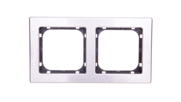 SONATA Ramka podwójna stal inox metal R-2RM/37