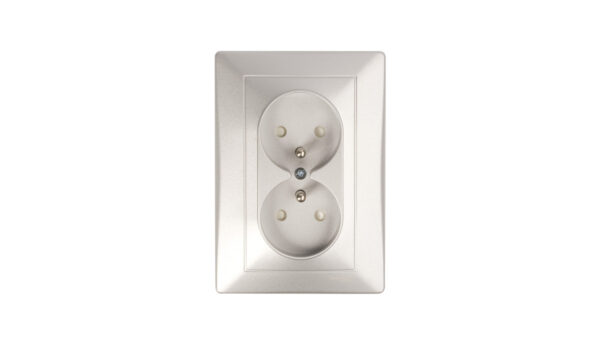 Sedna Gniazdo podwójne z/u 16A IP20 aluminium SDN2800660