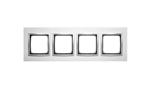 Simon 54 Nature Ramka poczwórna metal INOX KLASYCZNY DRN4/77