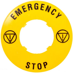 Szyld opisowy fi 60mm EMERGENCY/STOP LPXAU115