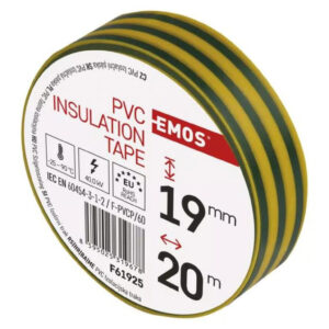 Taśma izolacyjna PVC 19mm / 20m żółto-zielona F61925 /10szt./