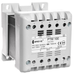 Transformator 1-fazowy separacyjny PTM 100 230/230V 0,43A, na szynę DIN, IP21, Ta 40, 16052-9953