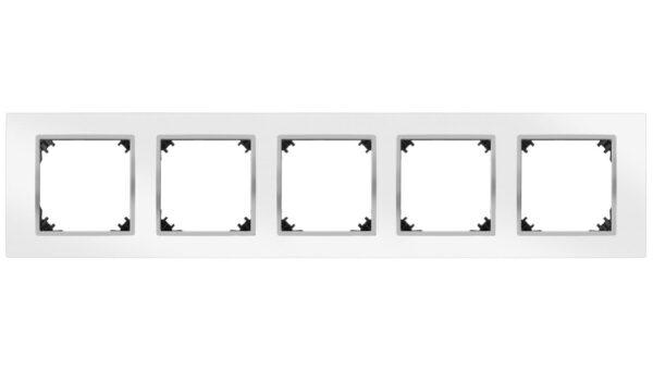 VESTRA ramka pięciokrotna IP20 biały/chrom 3875-26