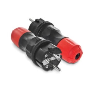 Wtyczka prosta 16A 2P+Z 250V IP54 czarny/czerwony WT-54 W-97977