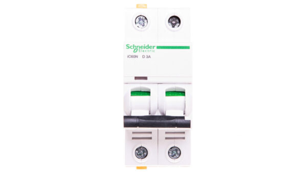 Wyłącznik nadprądowy 2P D 3A 6kA AC iC60N-D3-2 A9F05203