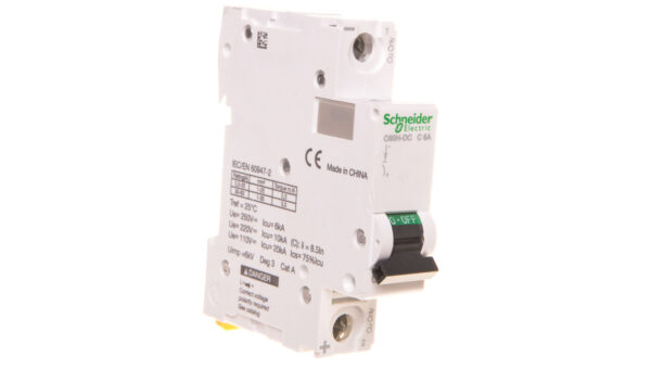 Wyłącznik prądu stałego C60H-DC 1P 6A C 250V DC A9N61506