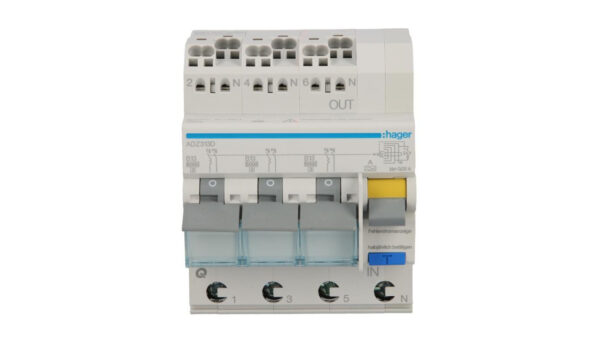 Wyłącznik różnicowo-nadprądowy RCBO 3x1P+N B13A 0,03A Typ A 6kA RCBO ADZ313D