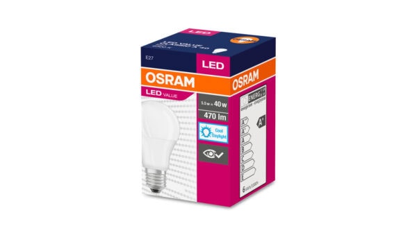 Żarówka LED VALUE CLASSIC A 40 E27 4,9W 470lm 6500K 865 FR non-dim 4052899971011