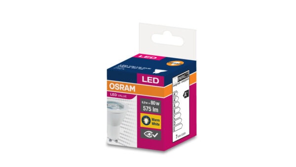Żarówka LED VALUE PAR16 80 GU10 6,9W 575lm 2700K 827 36st. 4058075198760