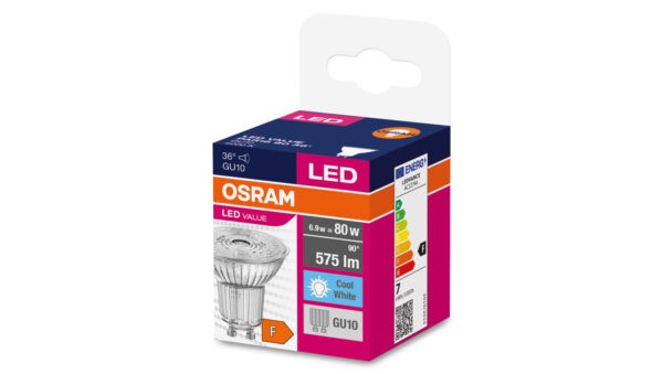 Żarówka LED VALUE PAR16 80 GU10 6,9W 575lm 4000K 840 36st. 4058075096660