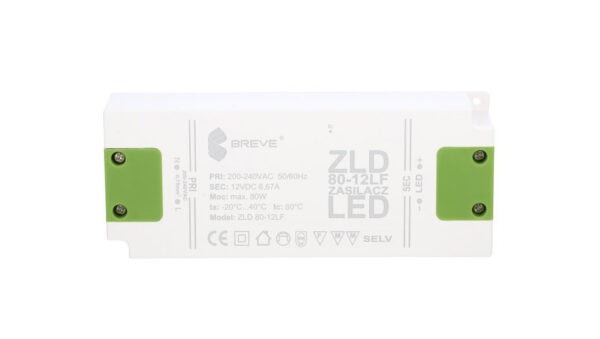 Zasilacz LED 12V DC 80W ZLD 80-12LF 6,6A 19712-9009