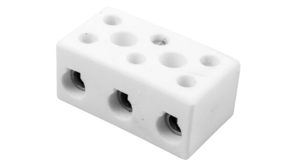 Złączka gwintowa porcelanowa 16mm 3-tory biała z 2 otworami montażowymi CPO-30A-3P 80733516 /10szt./