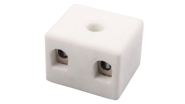 Złączka gwintowa porcelanowa 4mm 2-tory biała z 1 otworem do przykręcania CPO-5A-2P 80712516