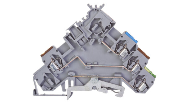 Złączka szynowa do elementów wykonawczych z PE 2,5mm2 szara 280-572
