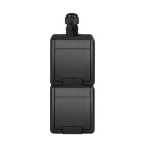 AQUANT 2K gniazdo natynkowe podwójne z uziemieniem 2x2P+Z pion IP65 antracytowy 5052-67