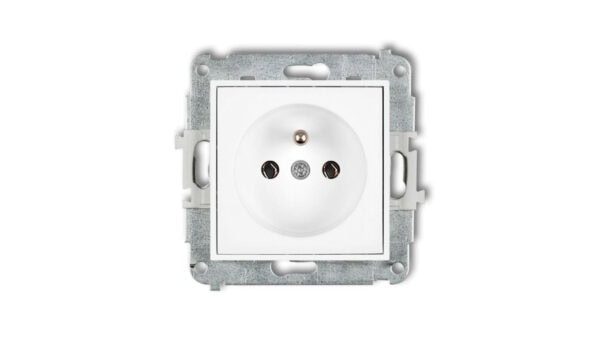 ICON Mechanizm gniazda pojedynczego z uziemieniem 2P+Z (bez przesłon torów prądowych) biały mat 25IGP-1z