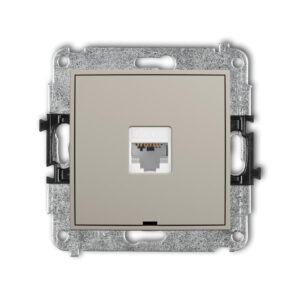 MINI Mechanizm gniazda komputerowego pojedynczego 1xRJ45, kat. 6, 8-stykowy, bez pola opisowego taupe 60MGKBO-3